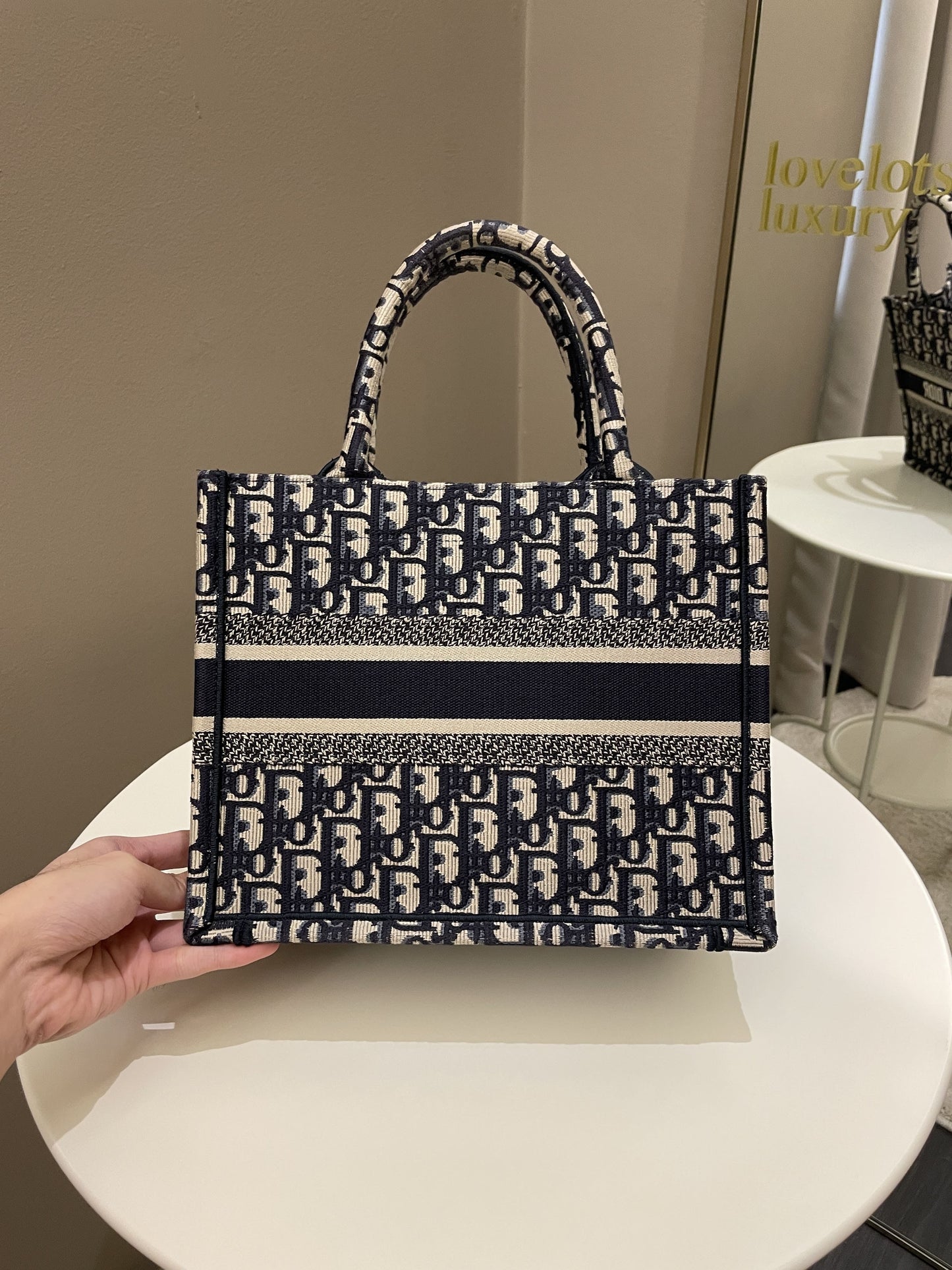 Dior Book Tote Navy Oblique