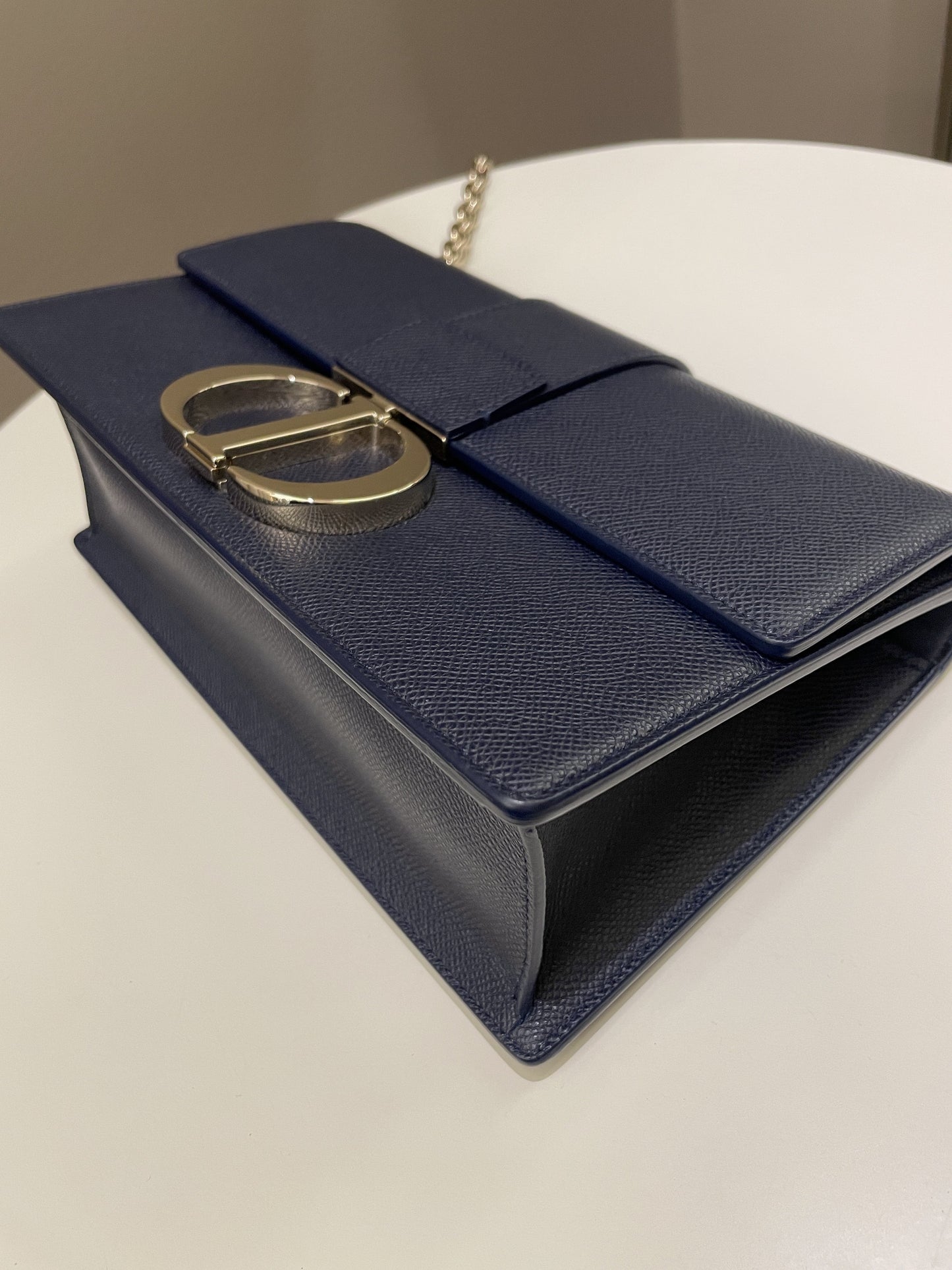 Dior Montaigne 30 Bag Navy Grained Leather