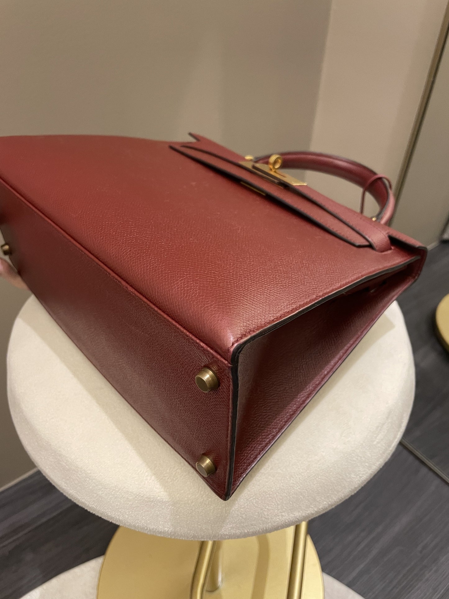 Hermes Kelly Sellier 28 Rouge H Epsom