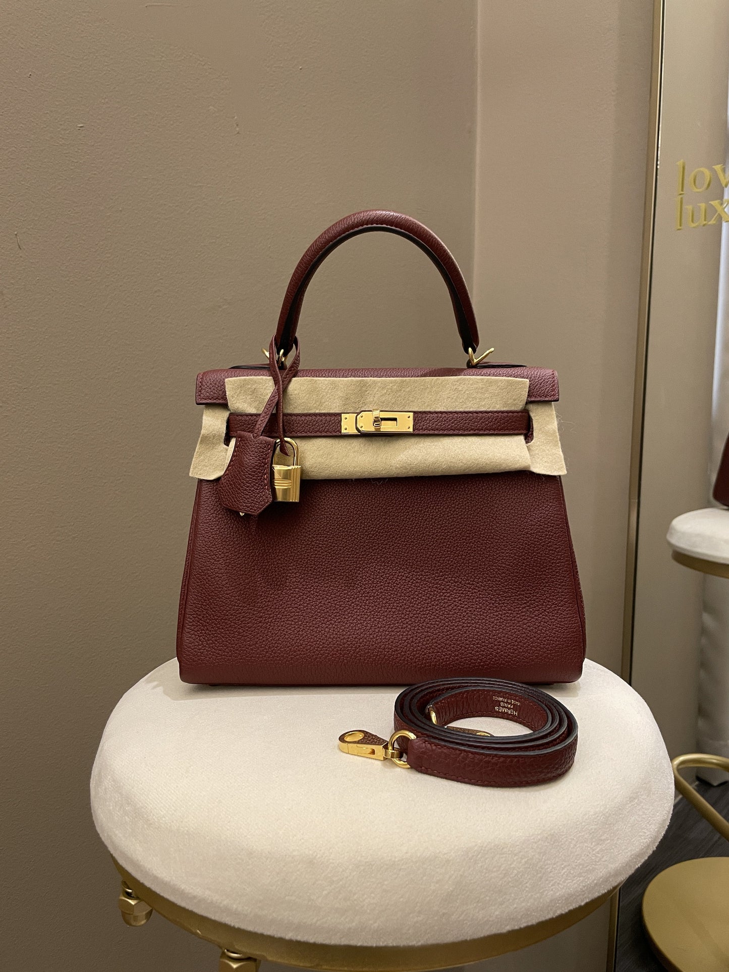 Hermes Kelly 25 Rouge H Togo