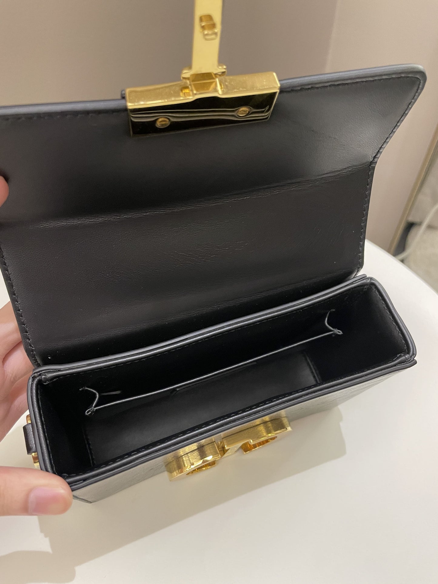 Dior Montaigne 30 Box Bag Black Calfskin