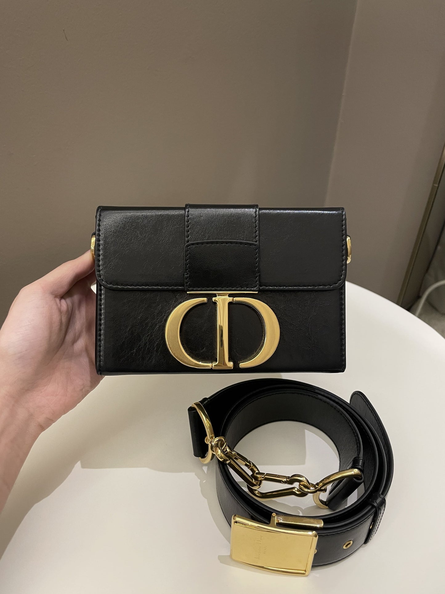 Dior Montaigne 30 Box Bag Black Calfskin