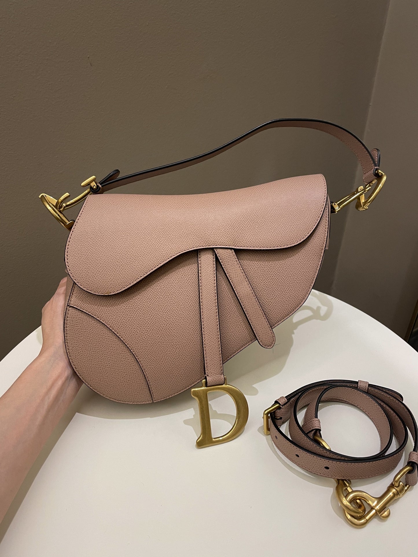 Dior Saddle Bag Nude Blush Grainy Leather