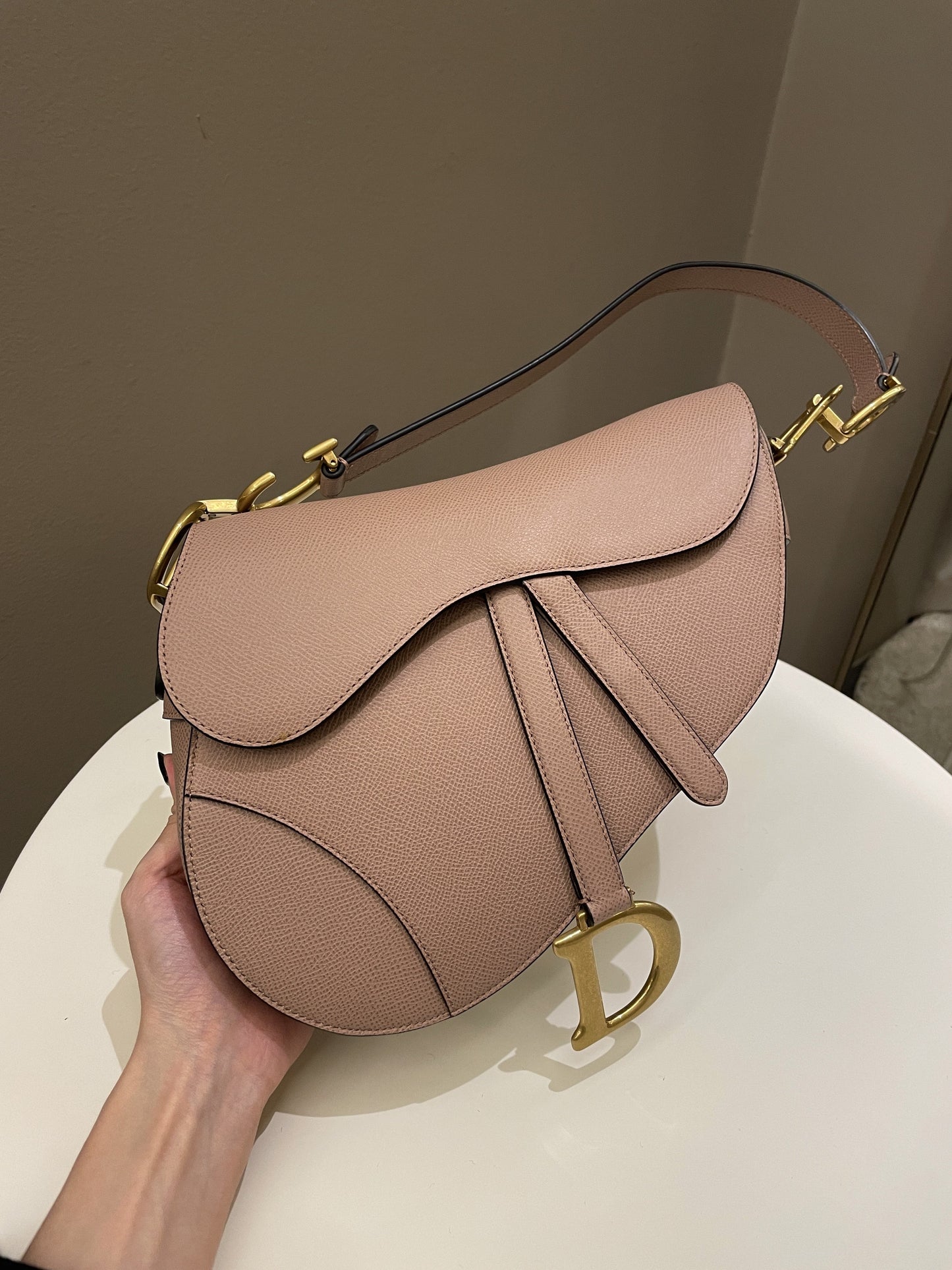 Dior Saddle Bag Nude Blush Grainy Leather