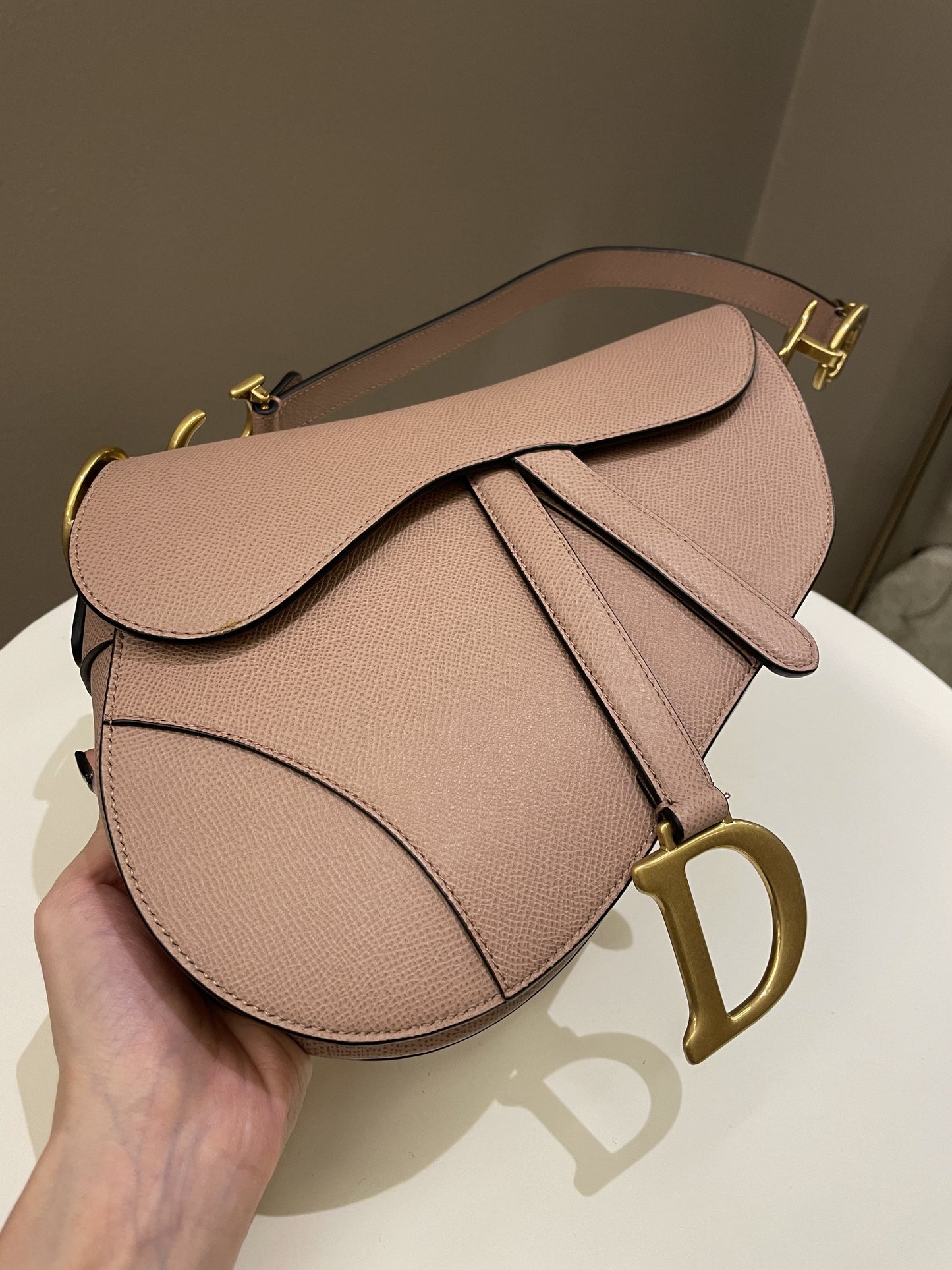 Dior Saddle Bag Nude Blush Grainy Leather