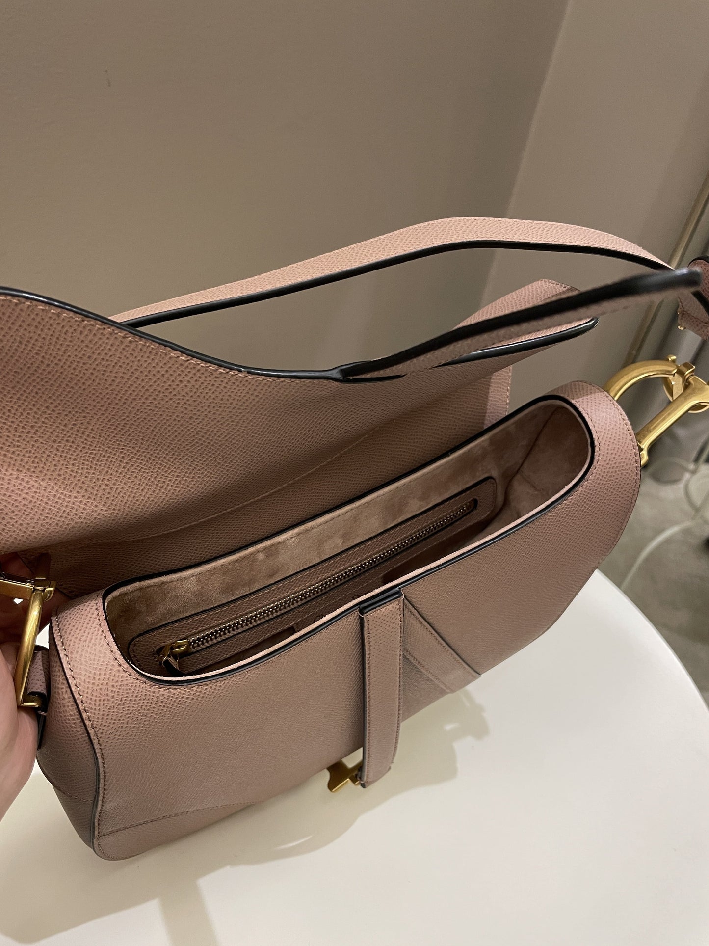 Dior Saddle Bag Nude Blush Grainy Leather