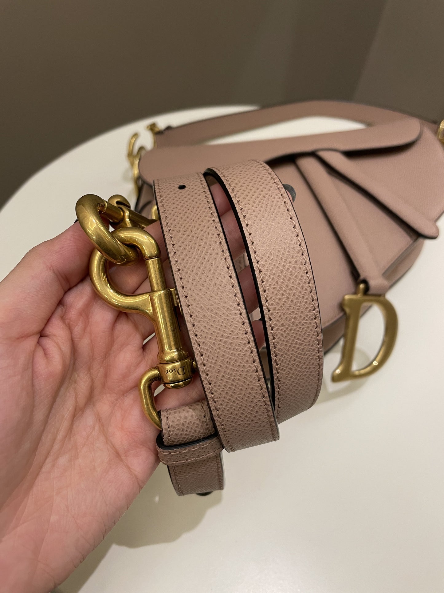 Dior Saddle Bag Nude Blush Grainy Leather