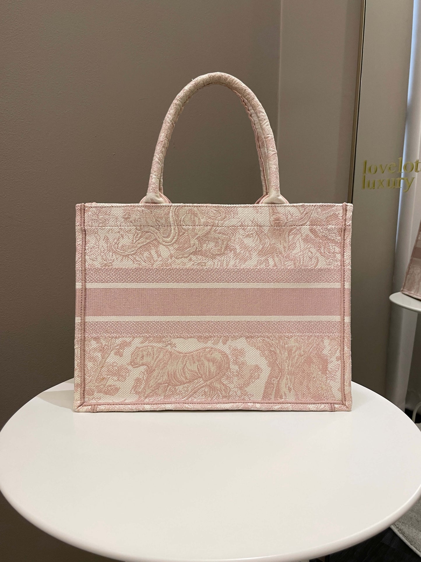 Dior Toile De Jouy Book Tote Pink Embroidery