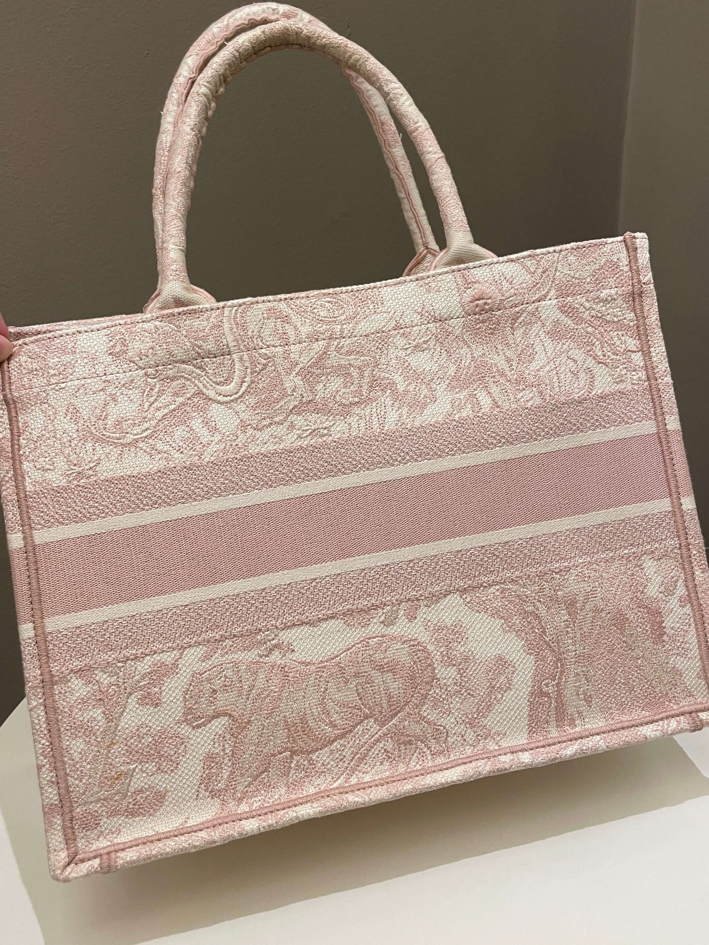 Dior Toile De Jouy Book Tote Pink Embroidery