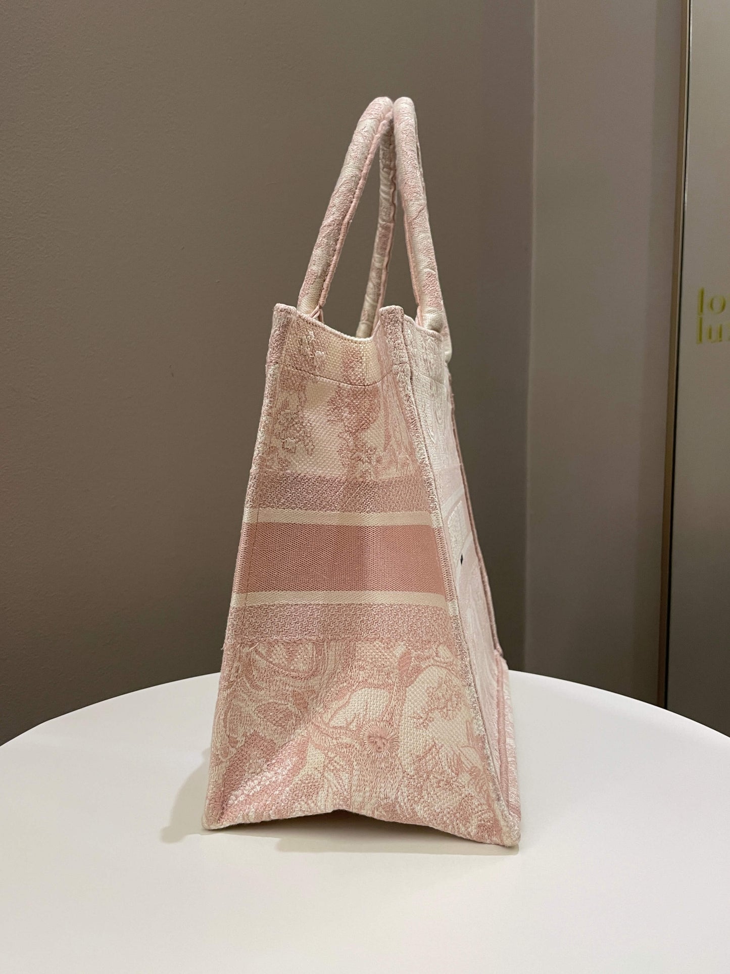 Dior Toile De Jouy Book Tote Pink Embroidery