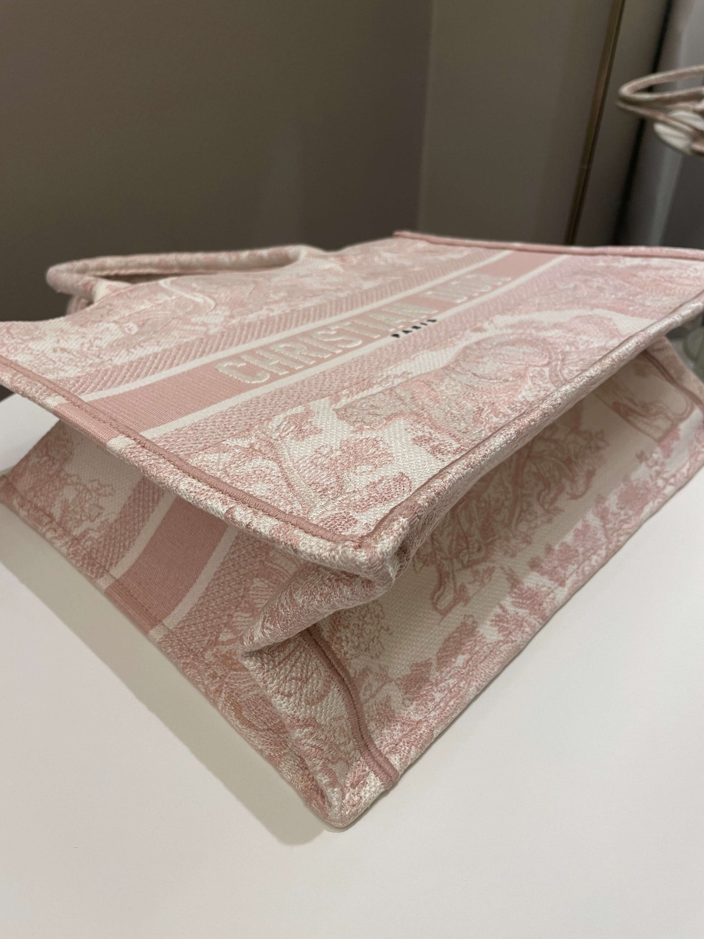 Dior Toile De Jouy Book Tote Pink Embroidery