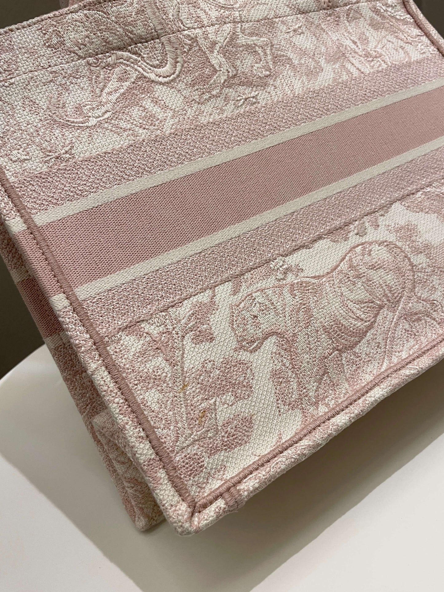 Dior Toile De Jouy Book Tote Pink Embroidery