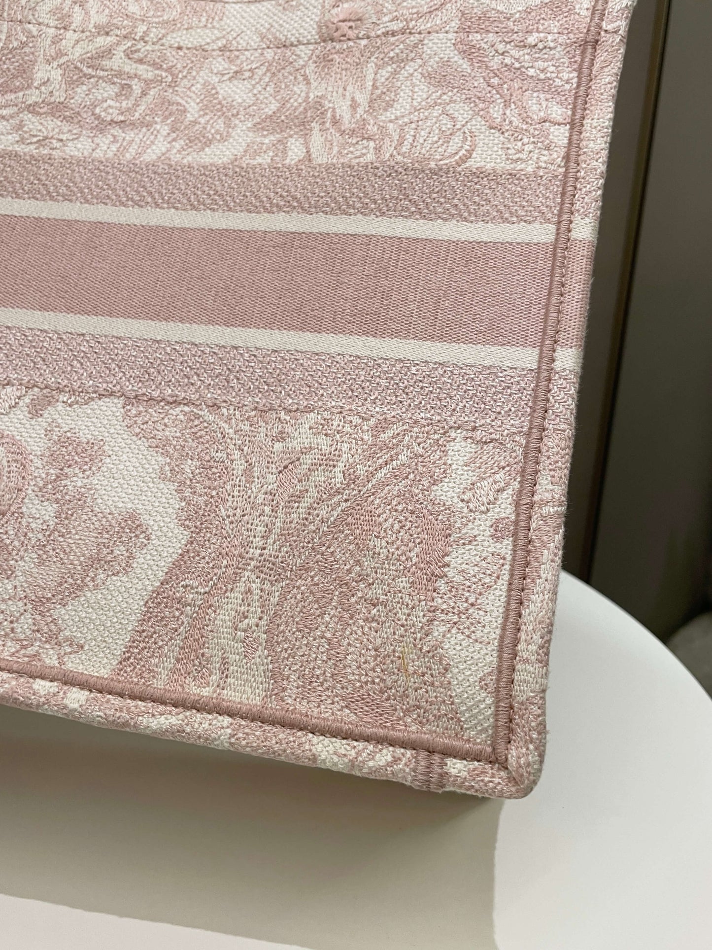 Dior Toile De Jouy Book Tote Pink Embroidery