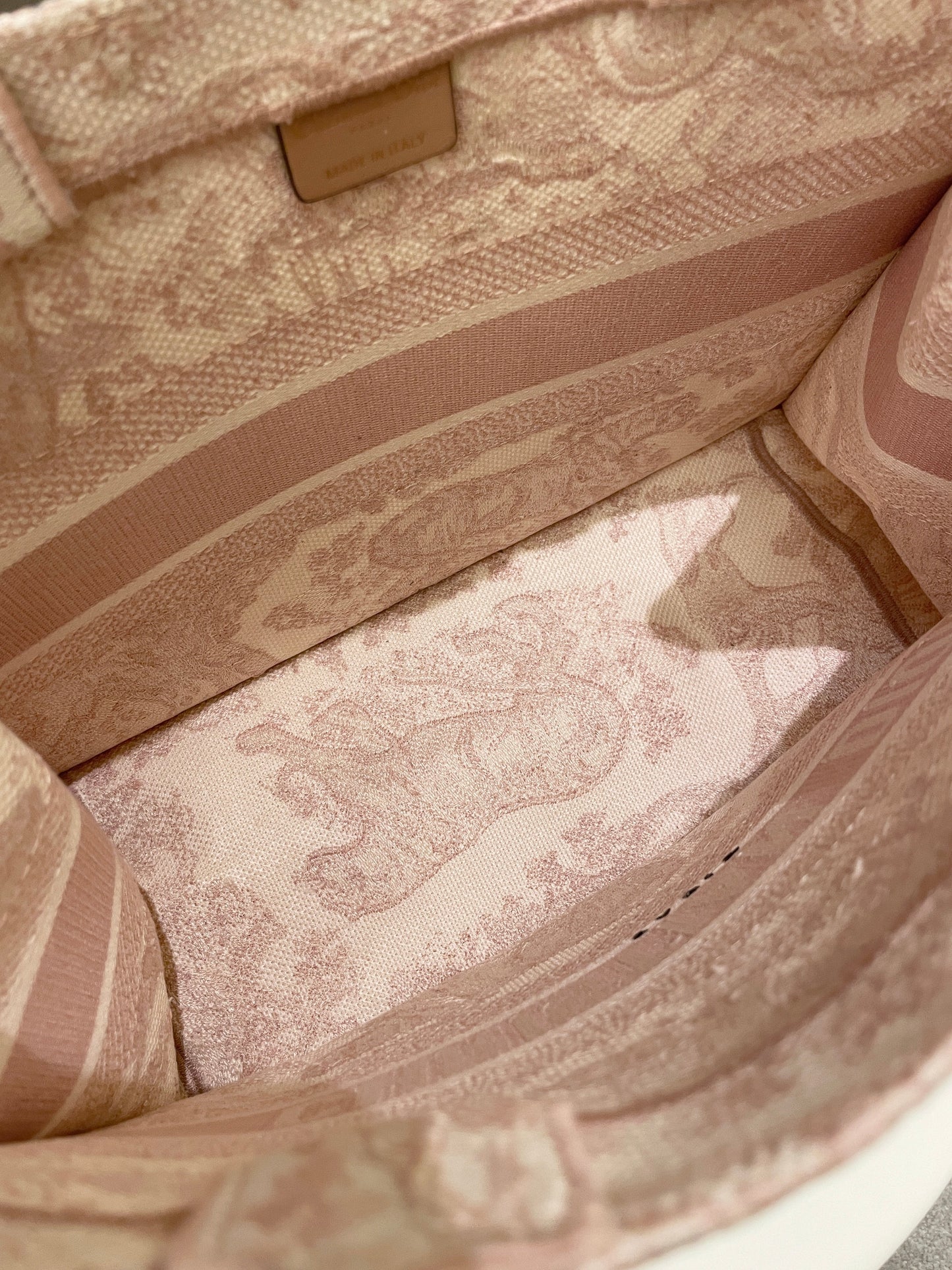 Dior Toile De Jouy Book Tote Pink Embroidery