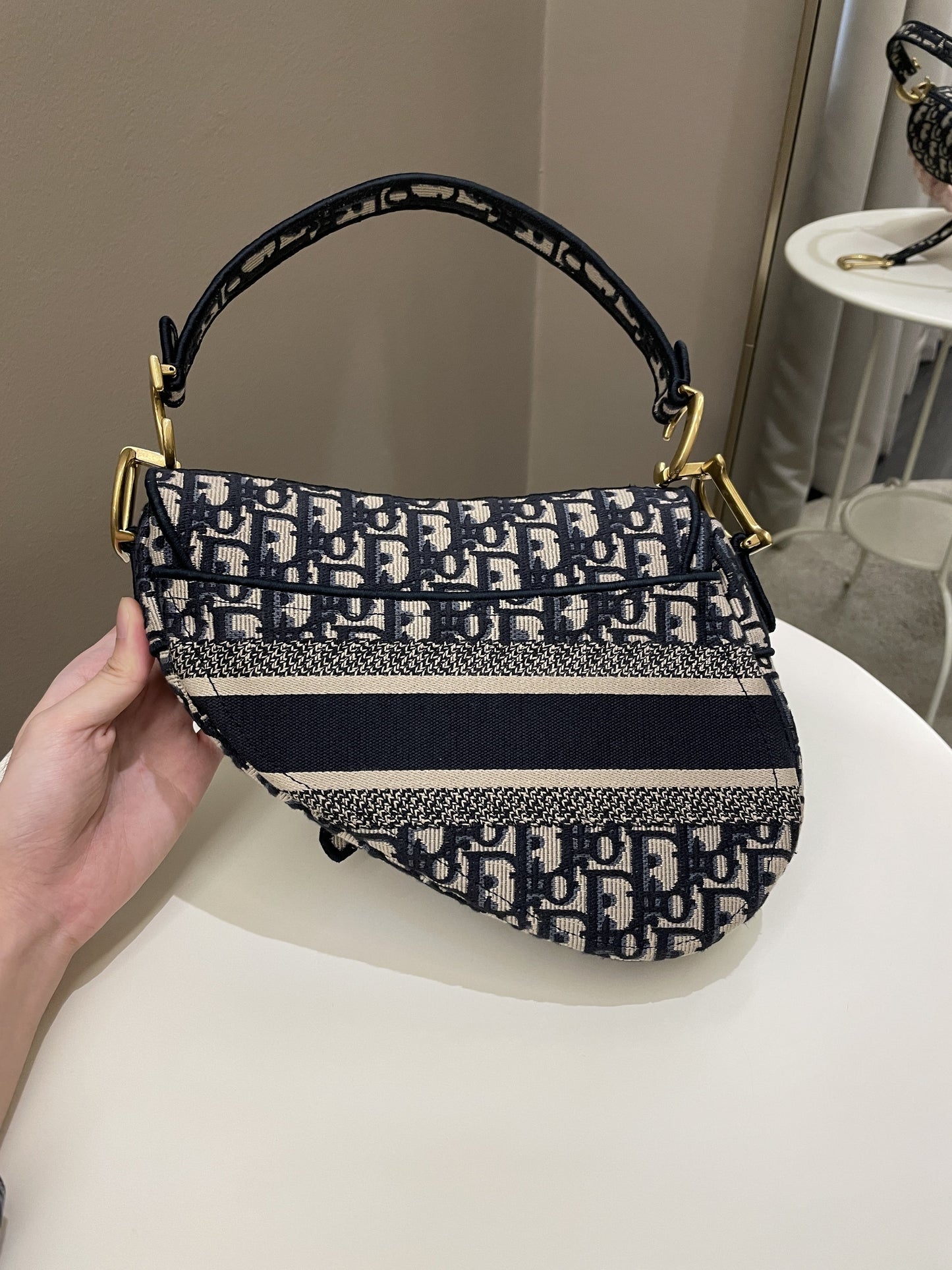 Dior Saddle Bag Blue Oblique Canvas