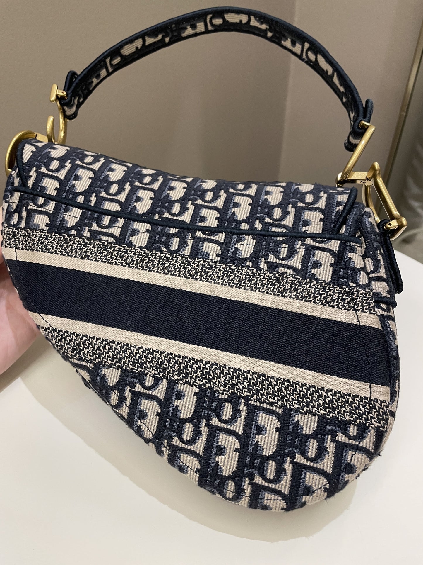 Dior Saddle Bag Blue Oblique Canvas