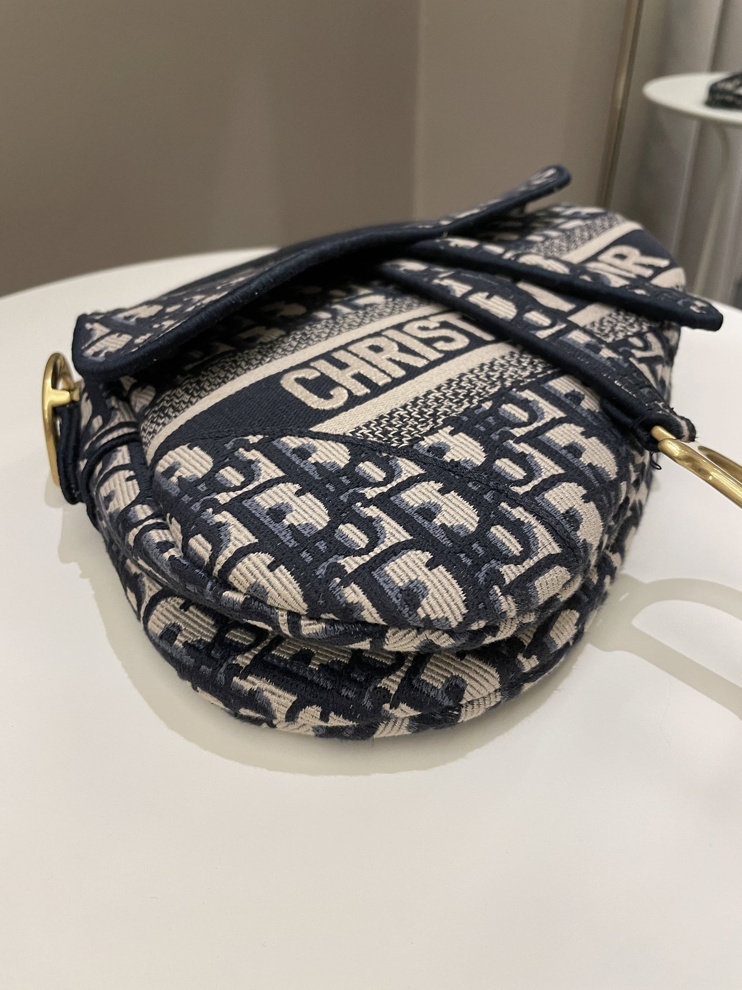 Dior Saddle Bag Blue Oblique Canvas