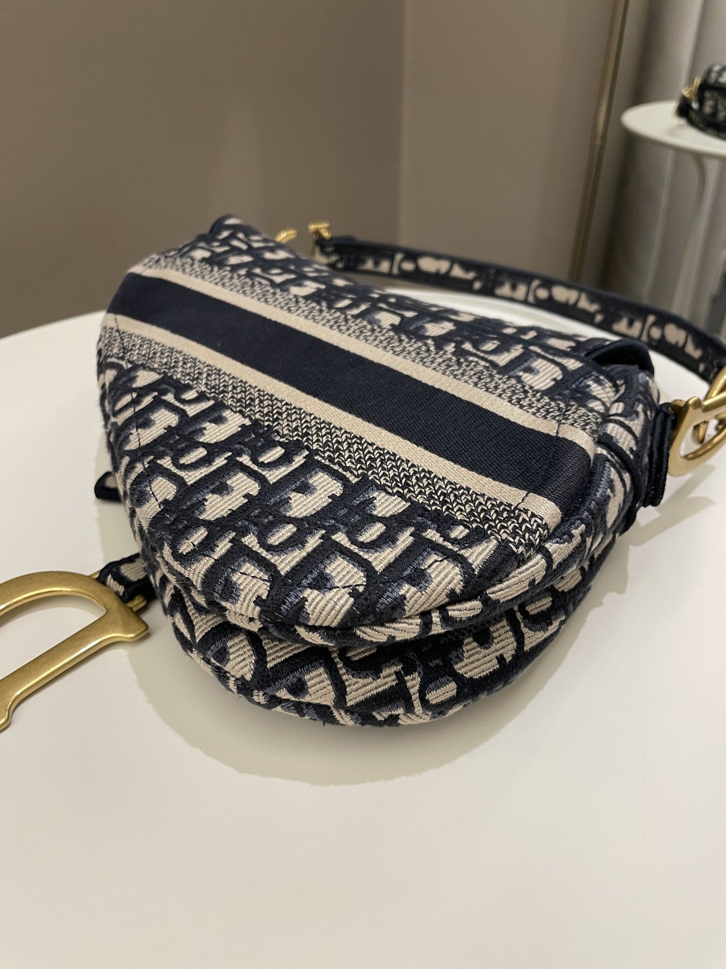 Dior Saddle Bag Blue Oblique Canvas