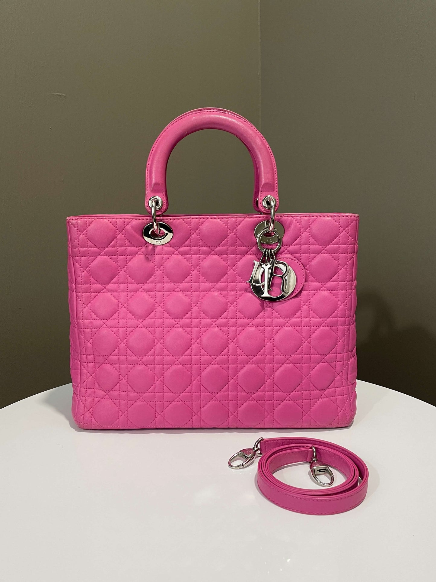 Dior Lady Dior Large Bubblegum Pink Lambskin