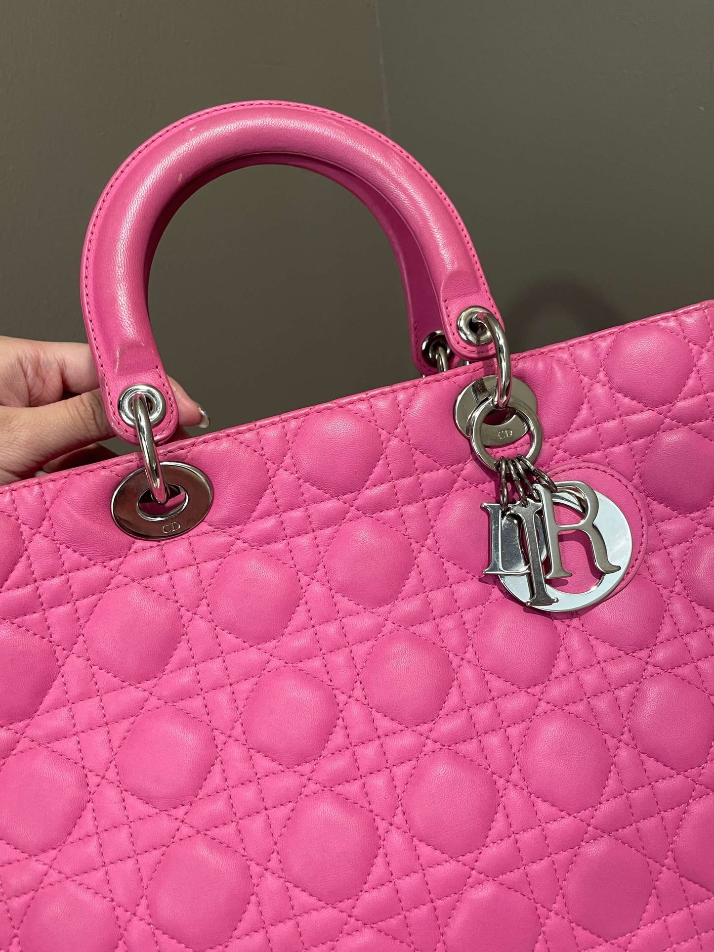 Dior Lady Dior Large Bubblegum Pink Lambskin