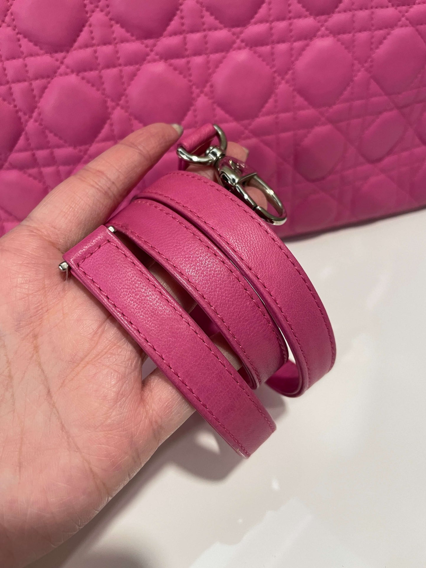 Dior Lady Dior Large Bubblegum Pink Lambskin