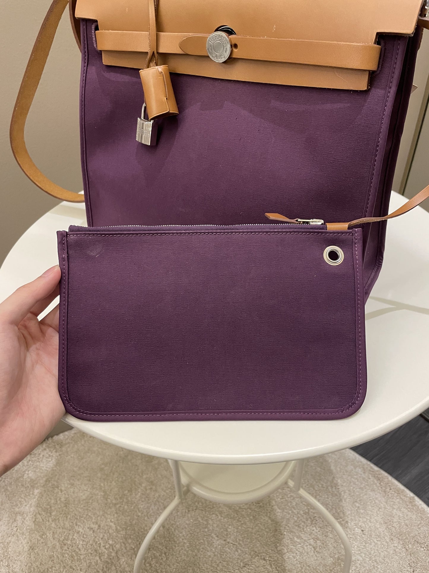 Hermes Herbag Zip 31 Cassis