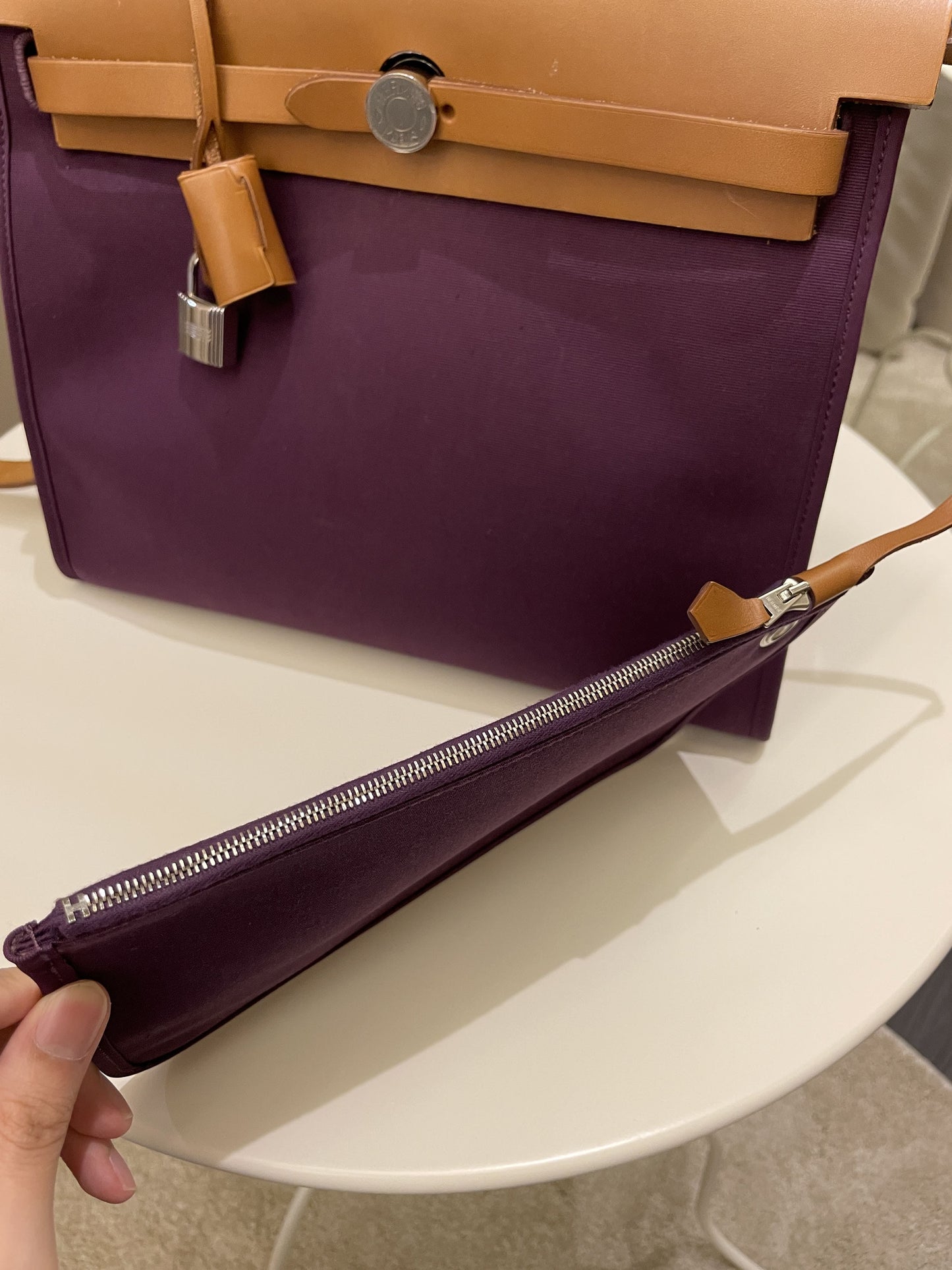 Hermes Herbag Zip 31 Cassis