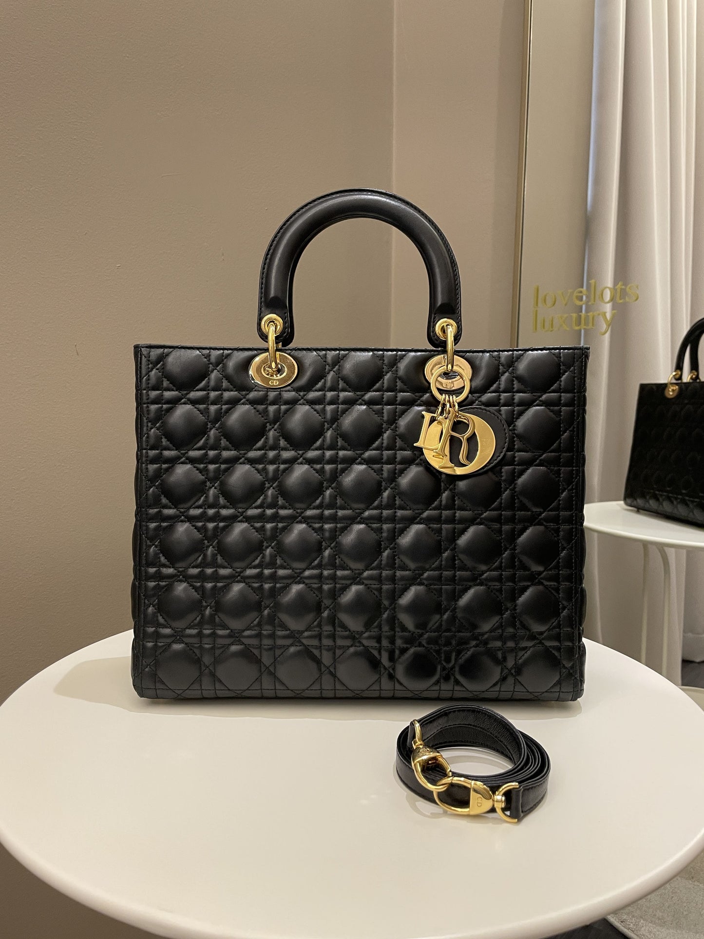 Dior Lady Dior Large Black Lambskin