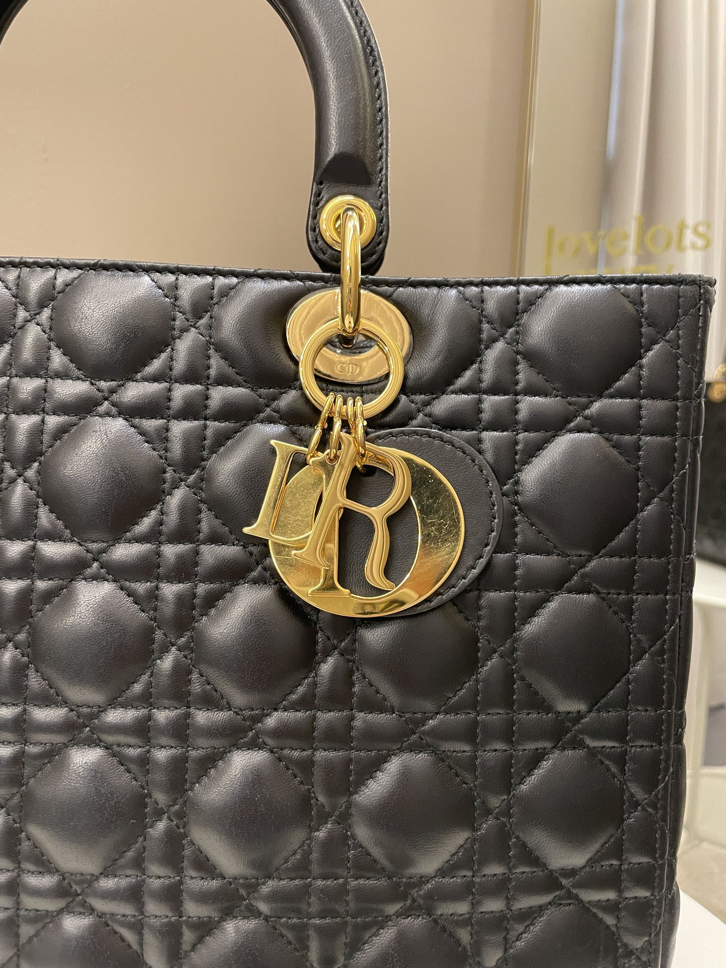 Dior Lady Dior Large Black Lambskin