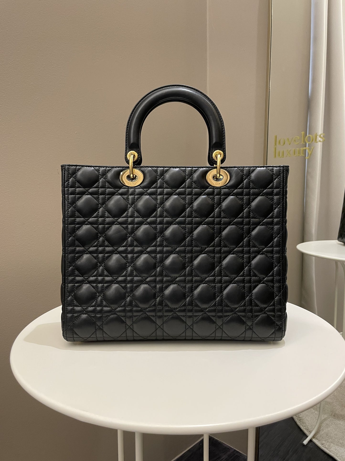 Dior Lady Dior Large Black Lambskin