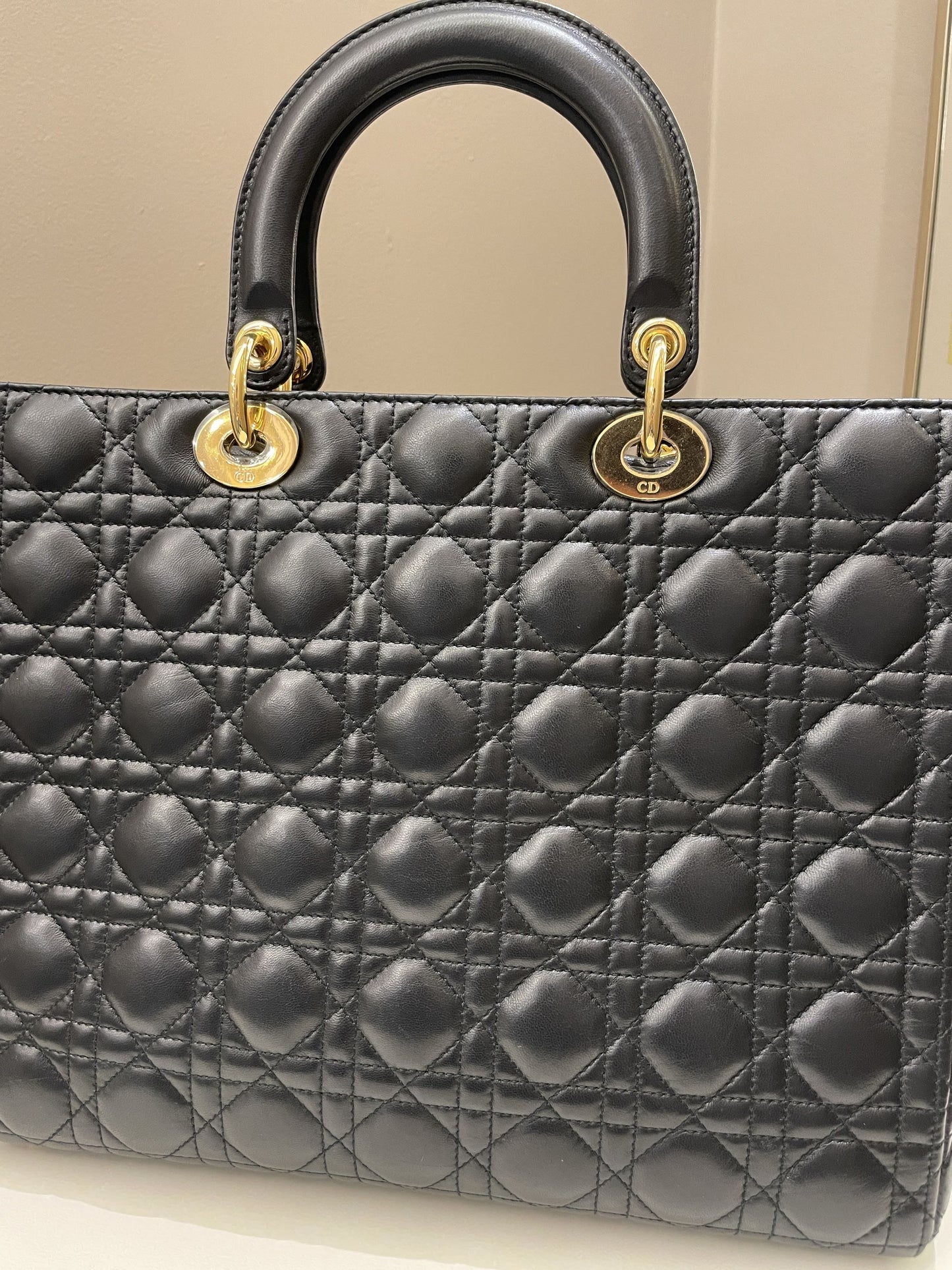 Dior Lady Dior Large Black Lambskin