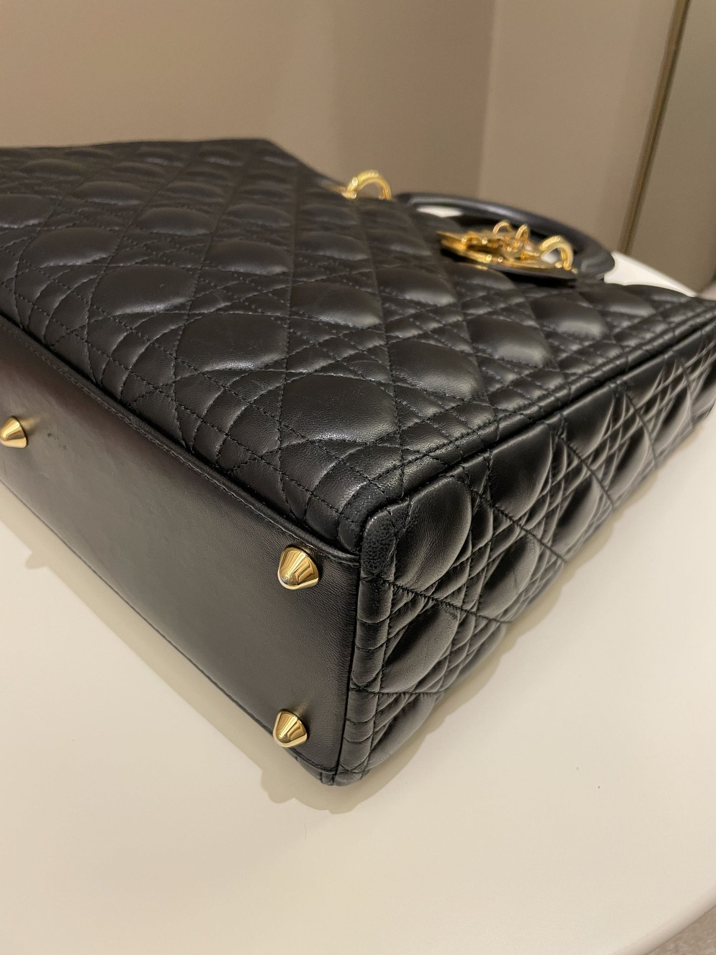 Dior Lady Dior Large Black Lambskin