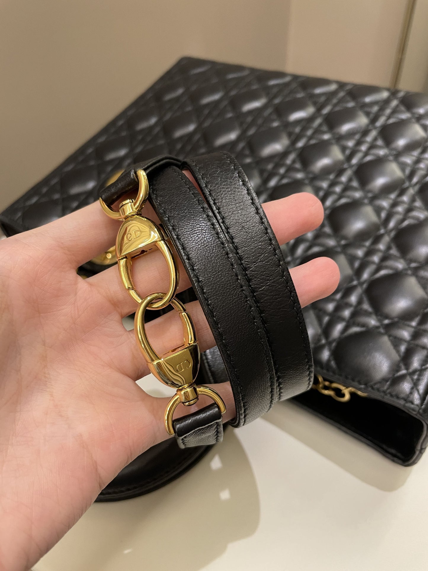 Dior Lady Dior Large Black Lambskin