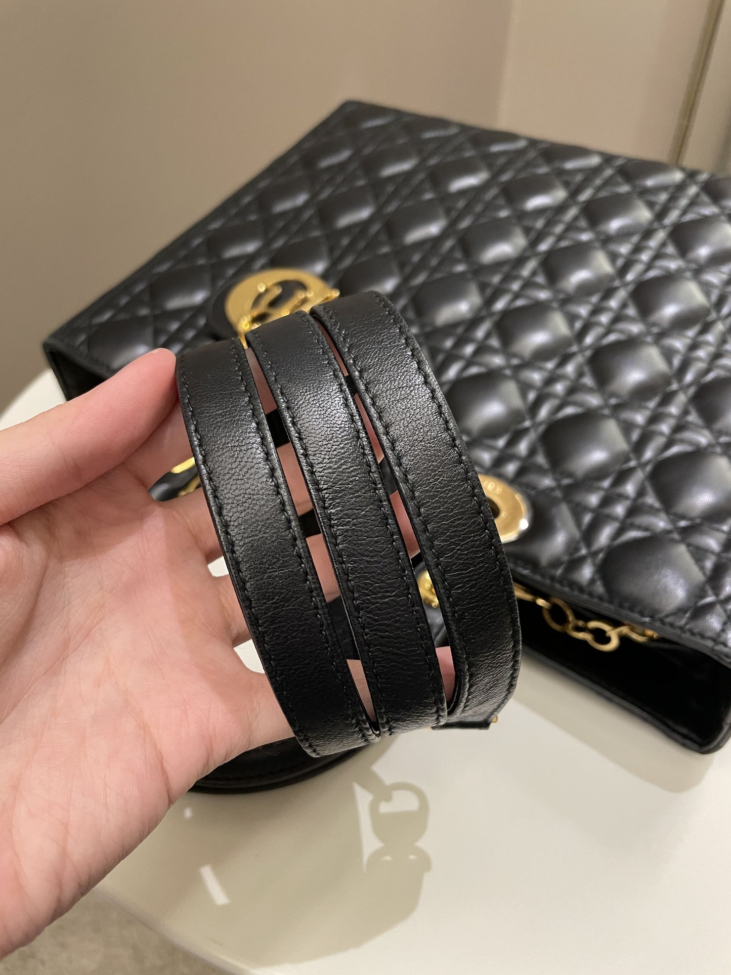 Dior Lady Dior Large Black Lambskin