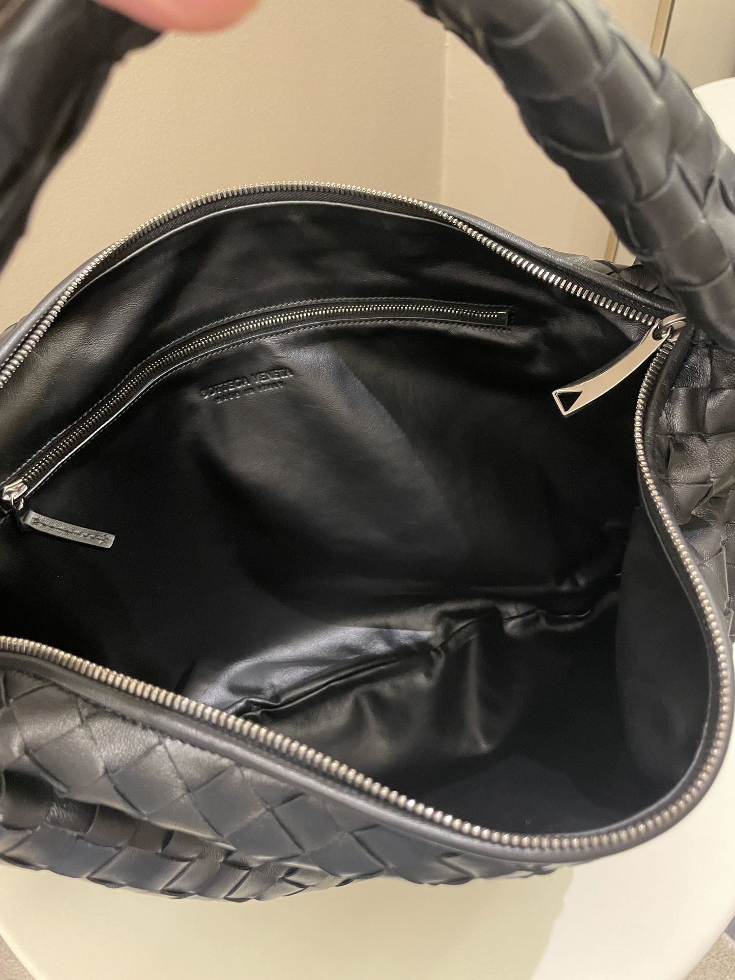 Bottega Veneta Jodie Shoulder Bag Black Leather