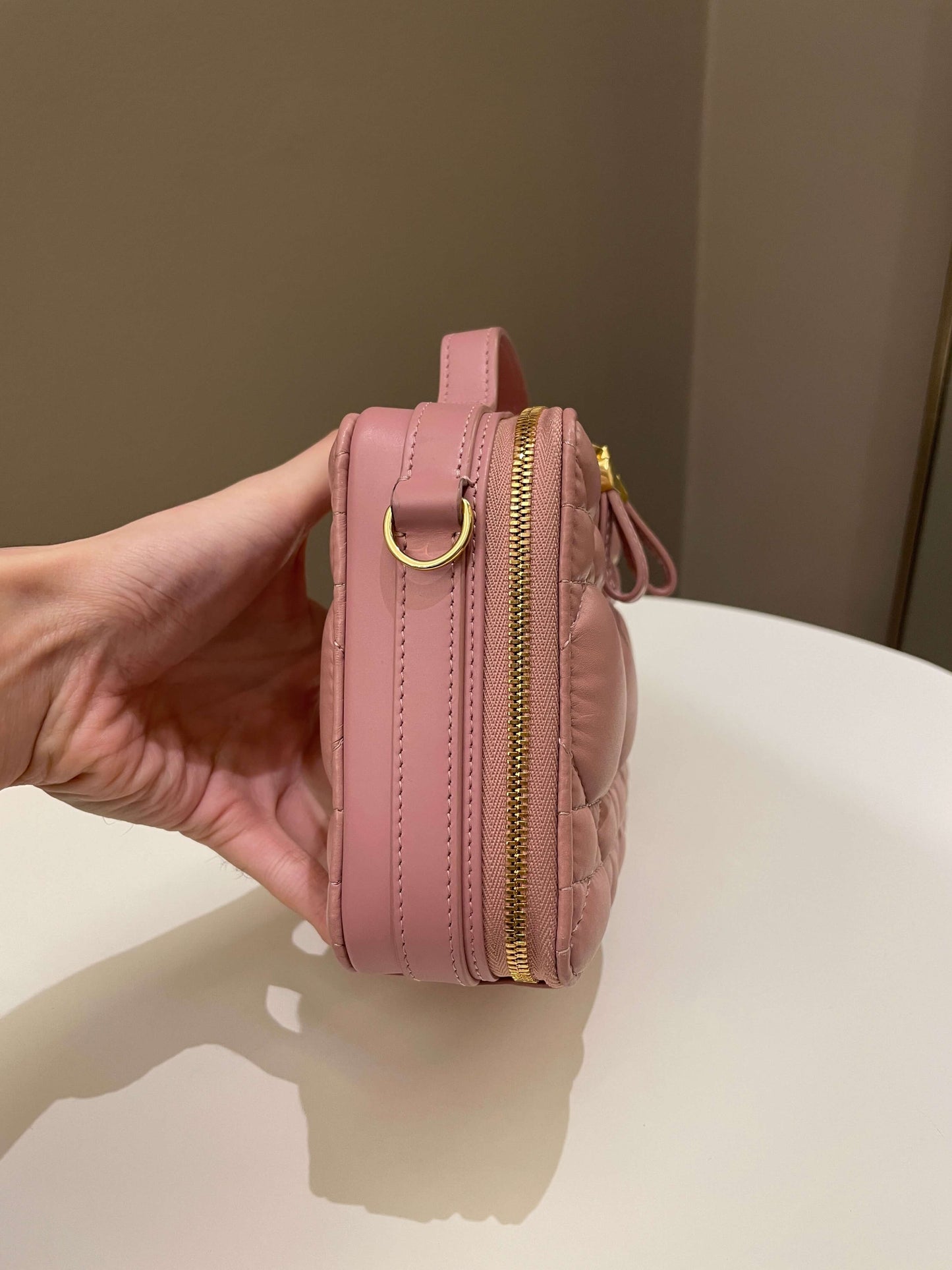 Dior Caro Box Bag Pink Calfskin