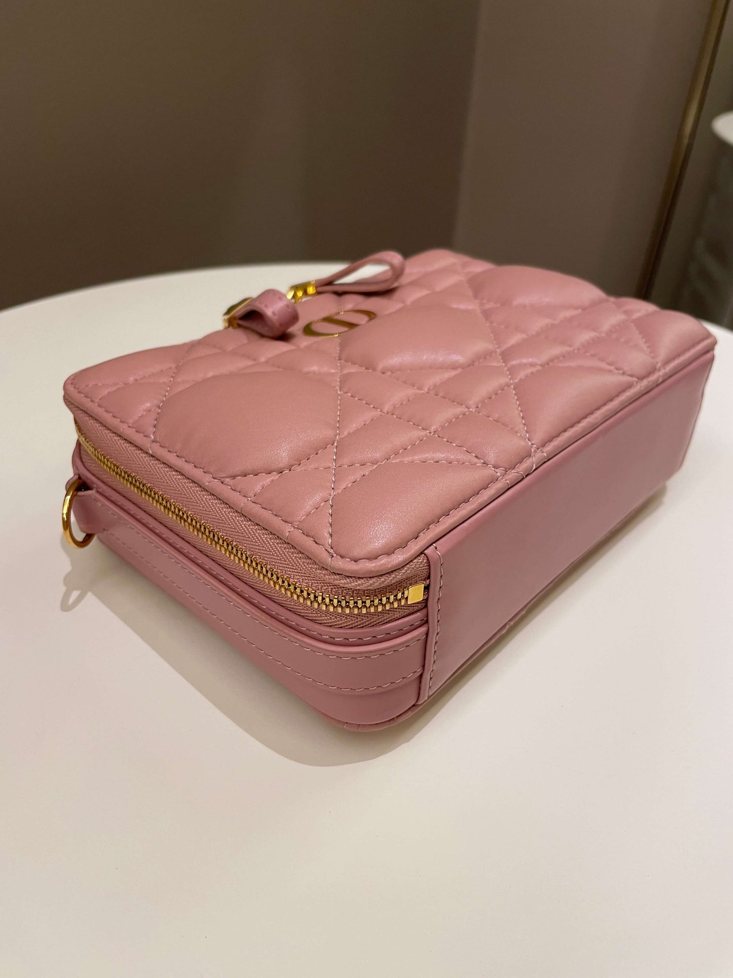 Dior Caro Box Bag Pink Calfskin