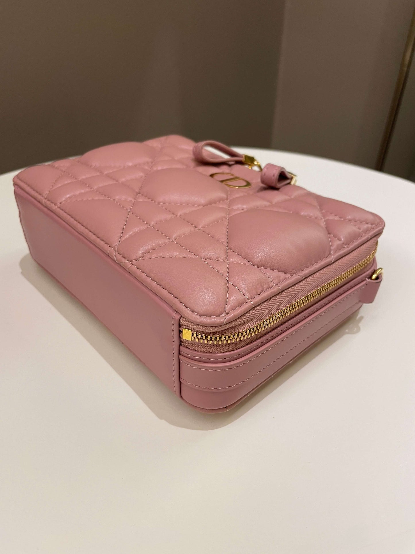 Dior Caro Box Bag Pink Calfskin