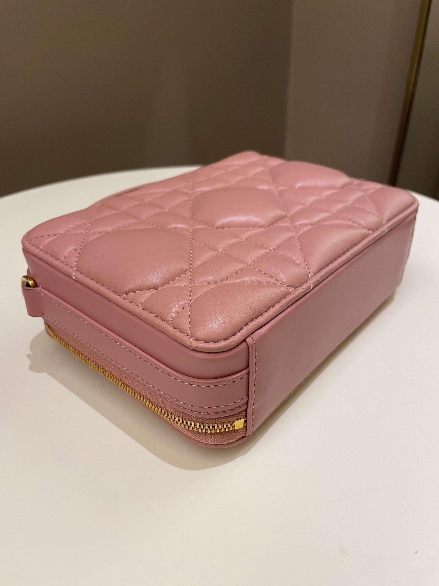 Dior Caro Box Bag Pink Calfskin