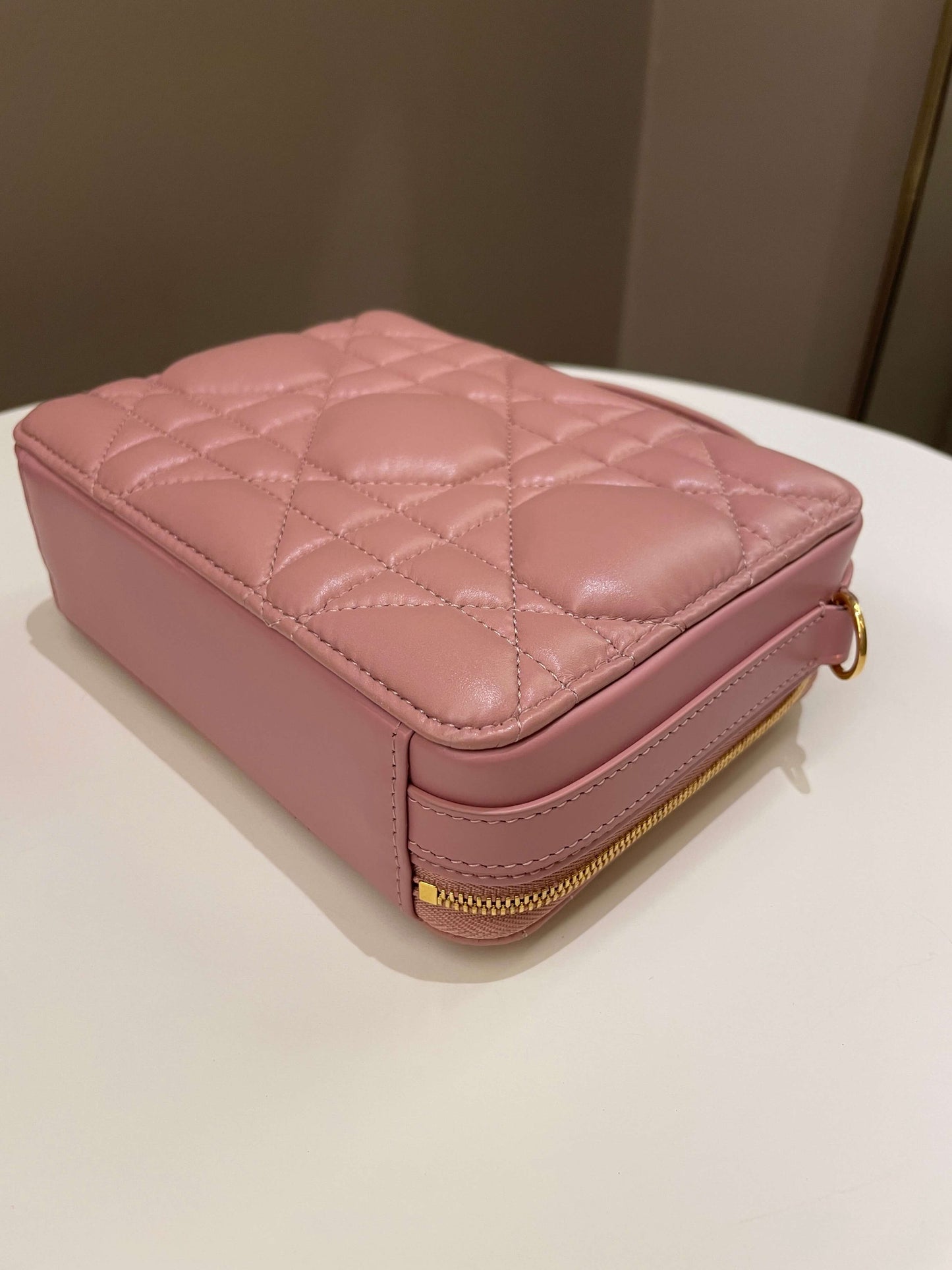 Dior Caro Box Bag Pink Calfskin