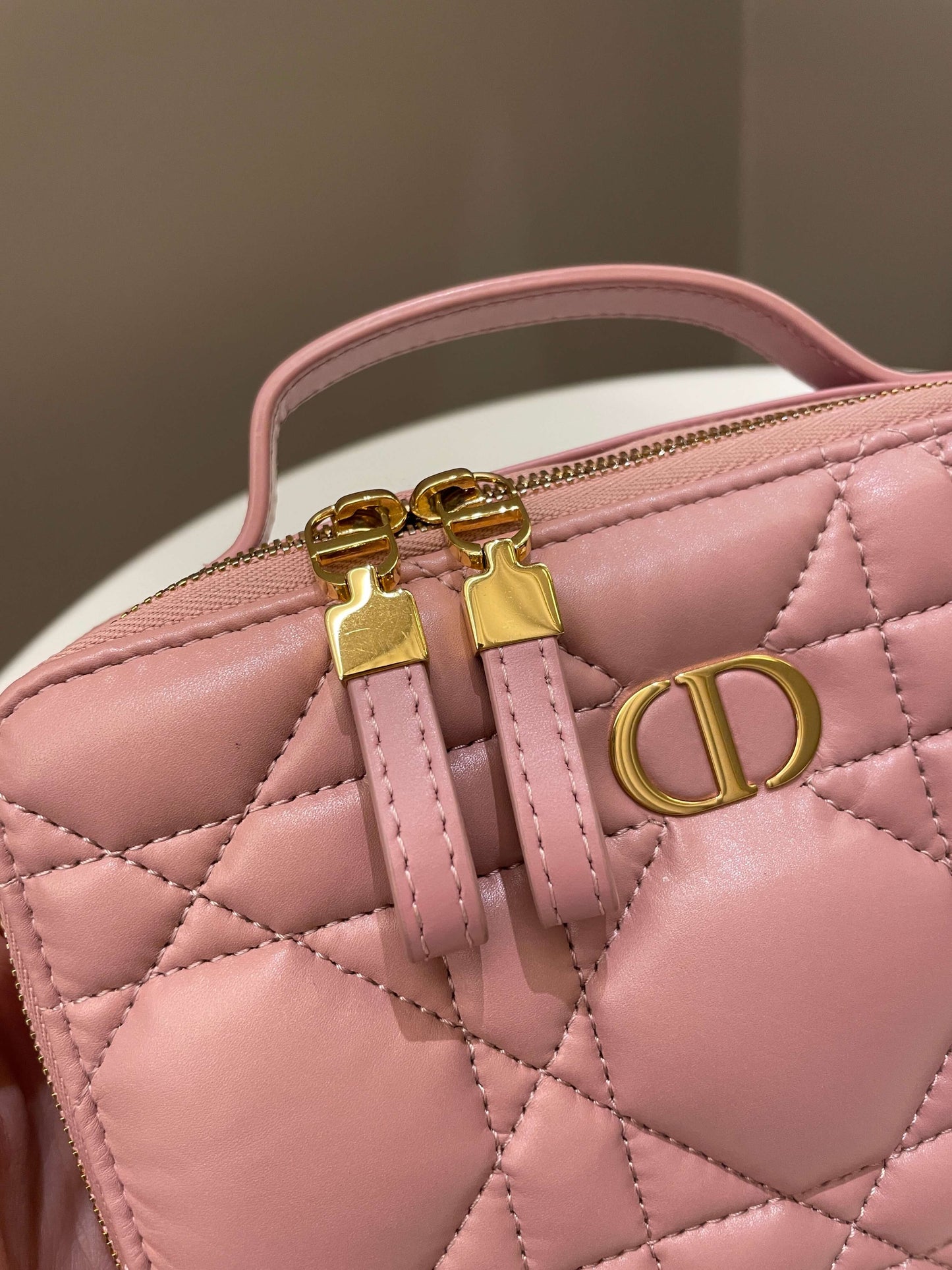 Dior Caro Box Bag Pink Calfskin