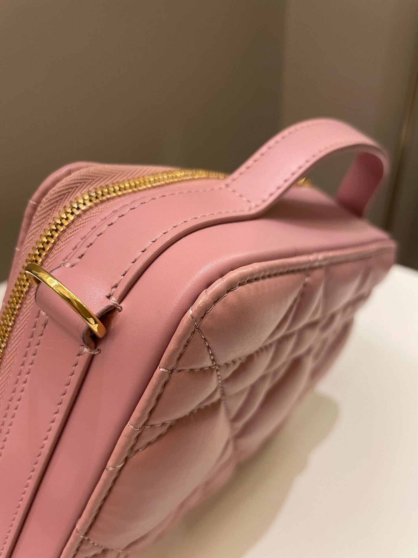 Dior Caro Box Bag Pink Calfskin