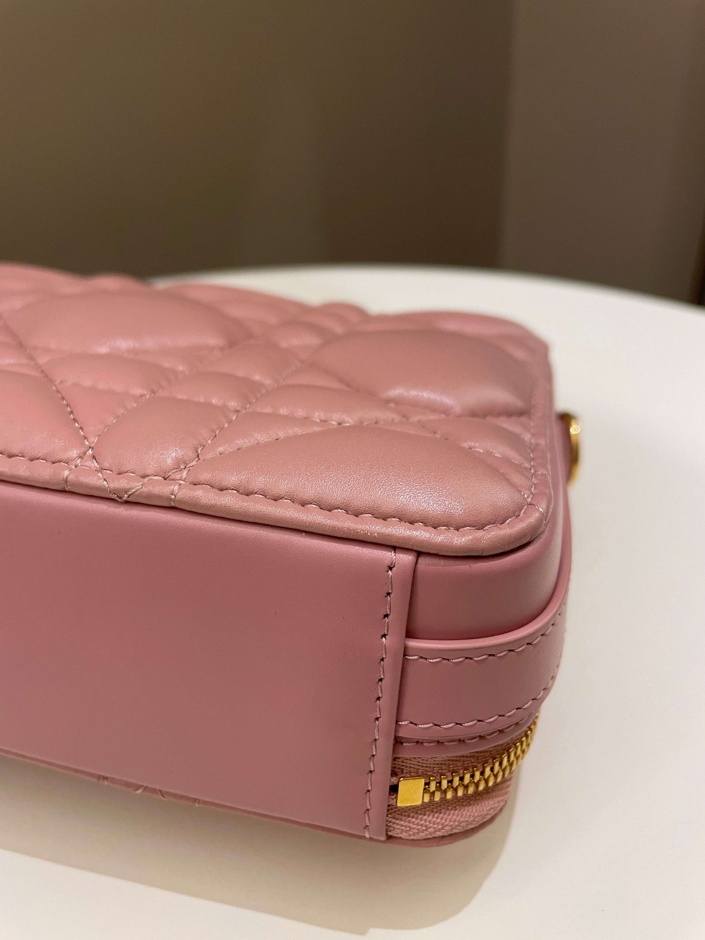 Dior Caro Box Bag Pink Calfskin