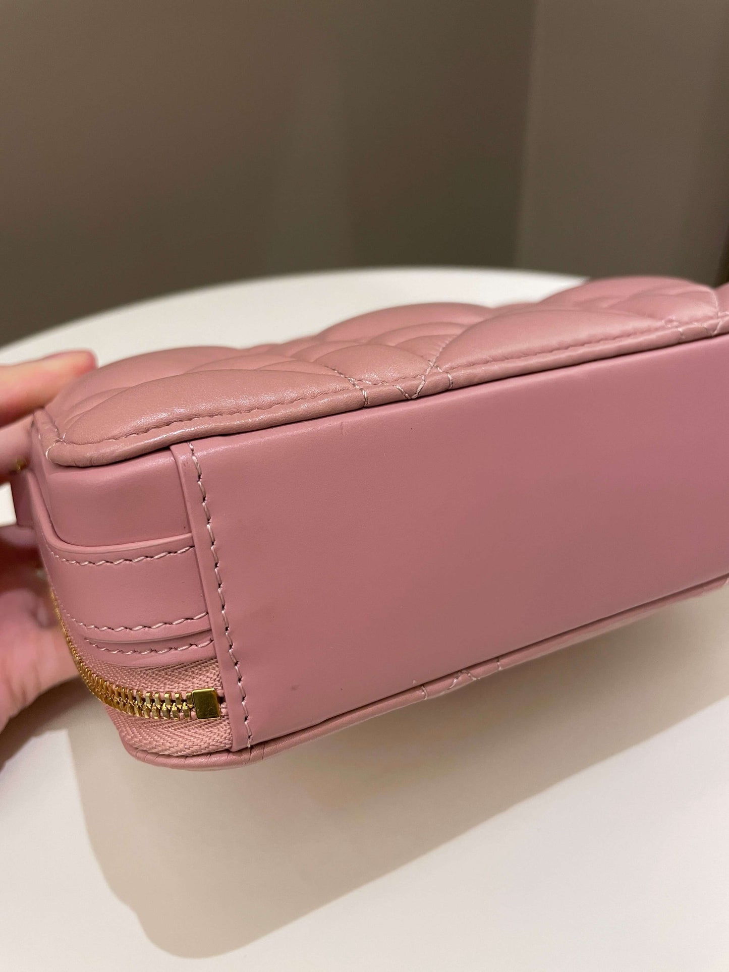 Dior Caro Box Bag Pink Calfskin