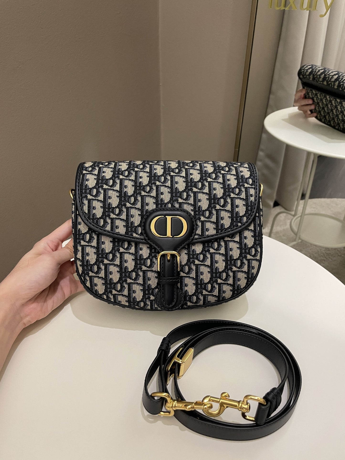 Dior Bobby Bag Navy Oblique