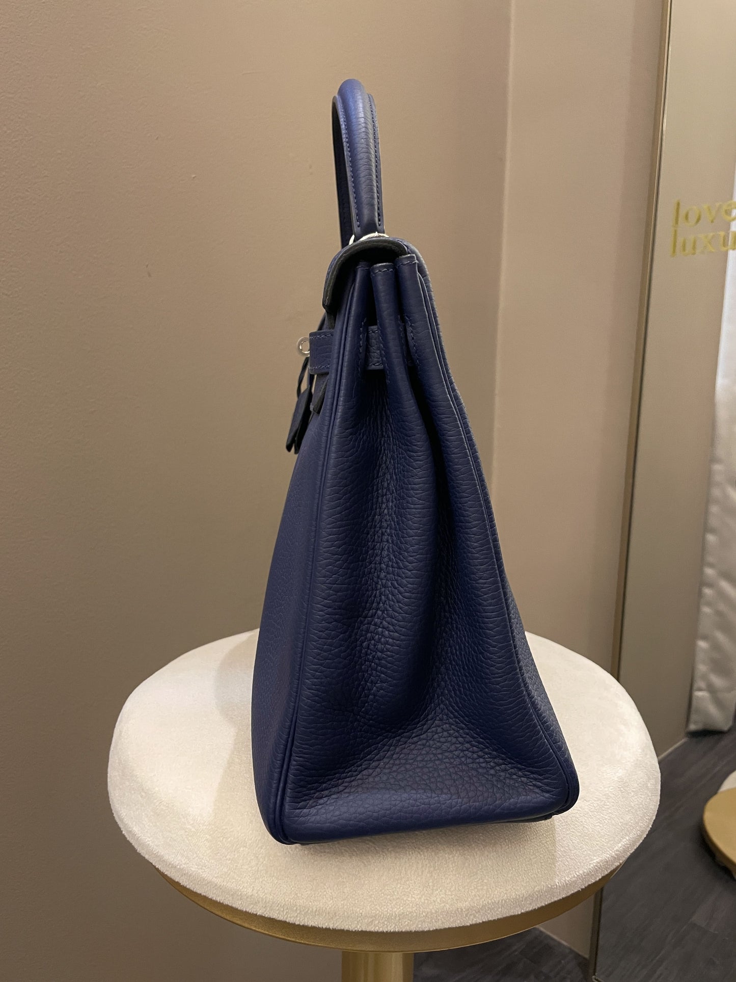 Hermes Kelly Retourne 35 Bleu Saphir Clemence