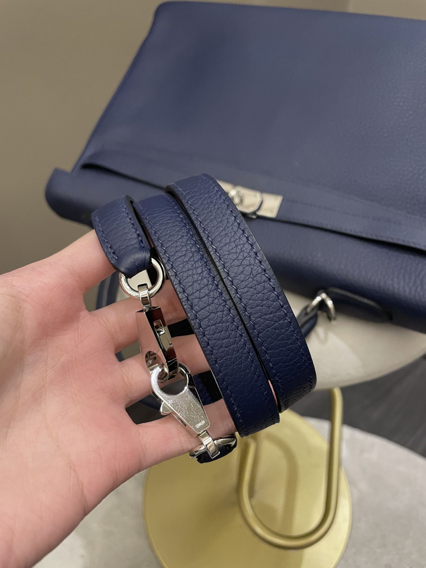 Hermes Kelly Retourne 35 Bleu Saphir Clemence