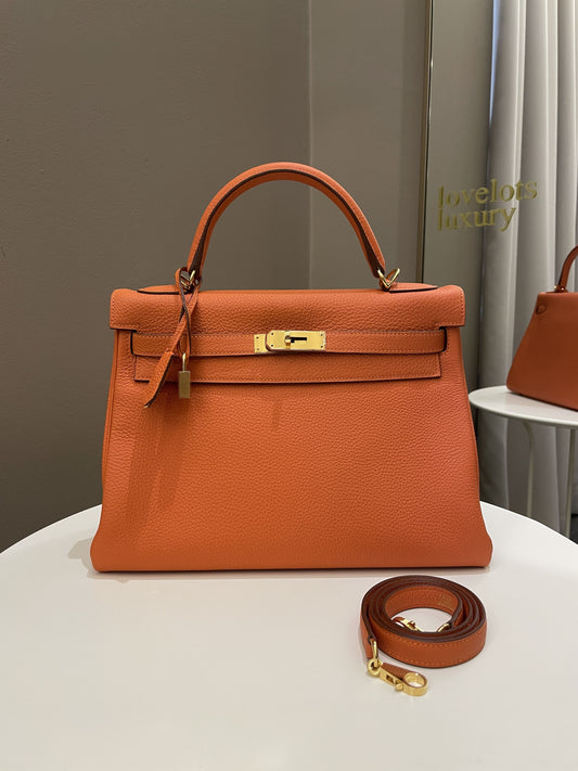 Hermes Kelly Retourne 32 Orange Togo