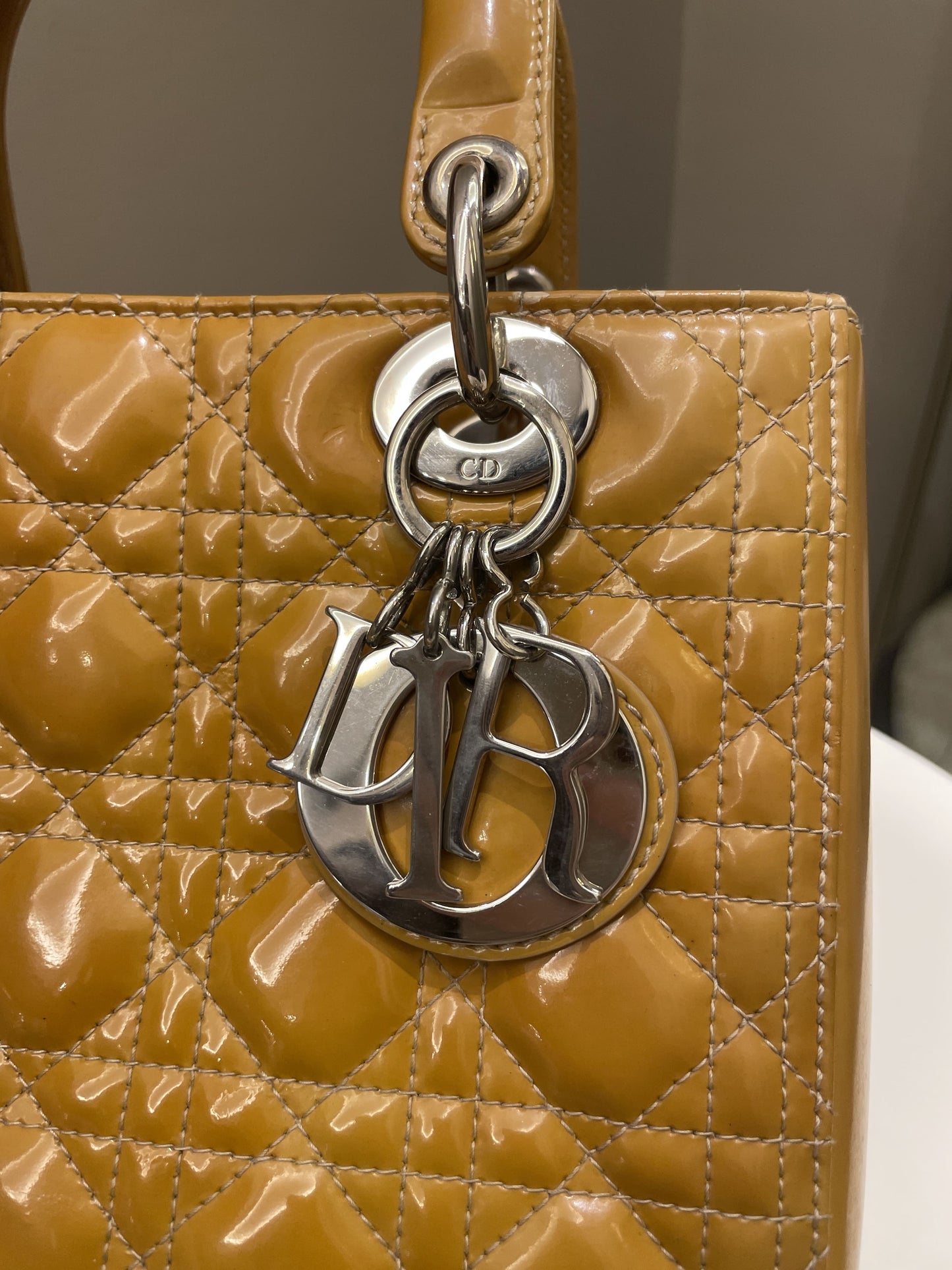 Dior Classic Lady Dior Beige Patent