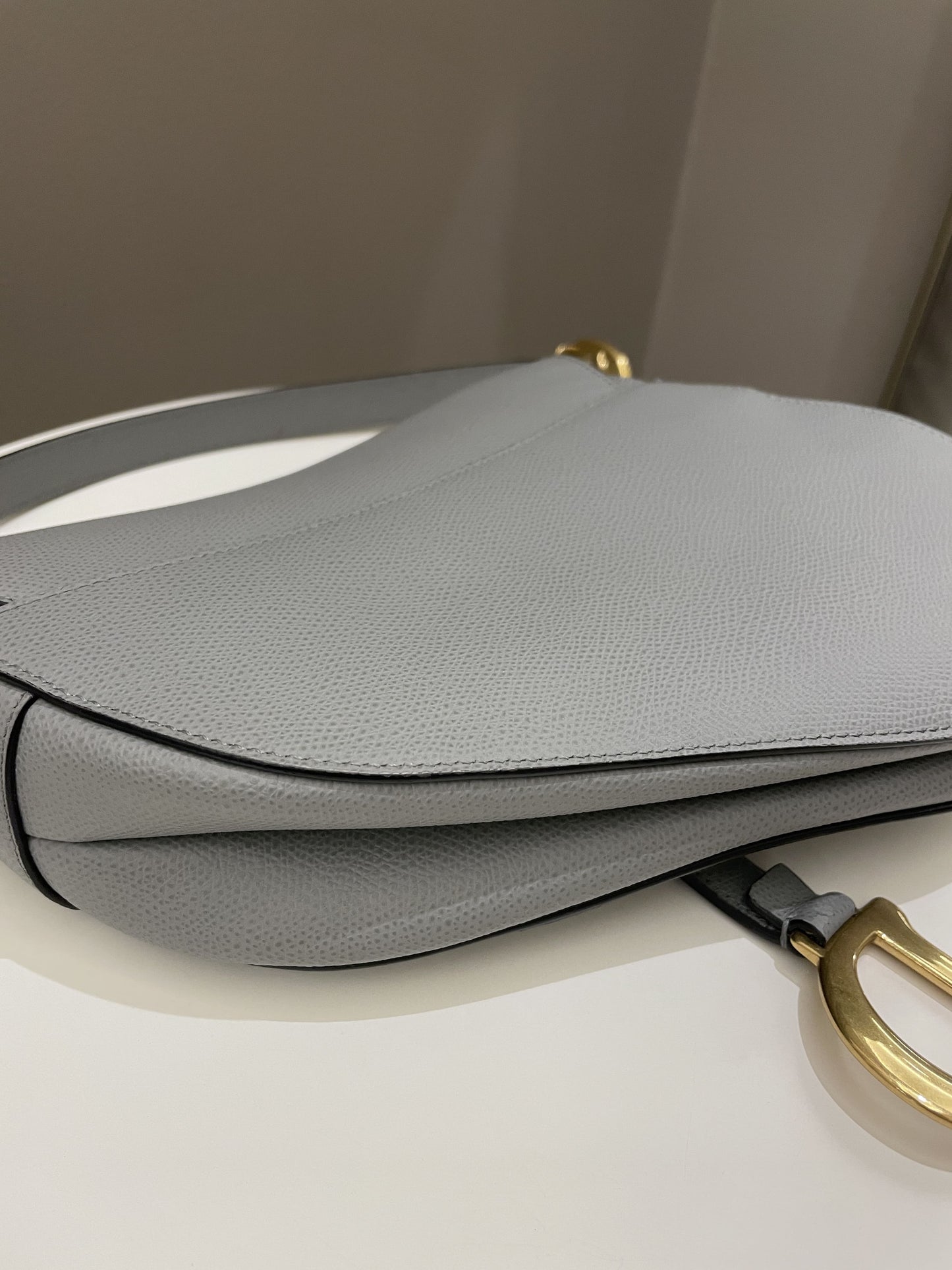 Dior Saddle Bag Gray Grained